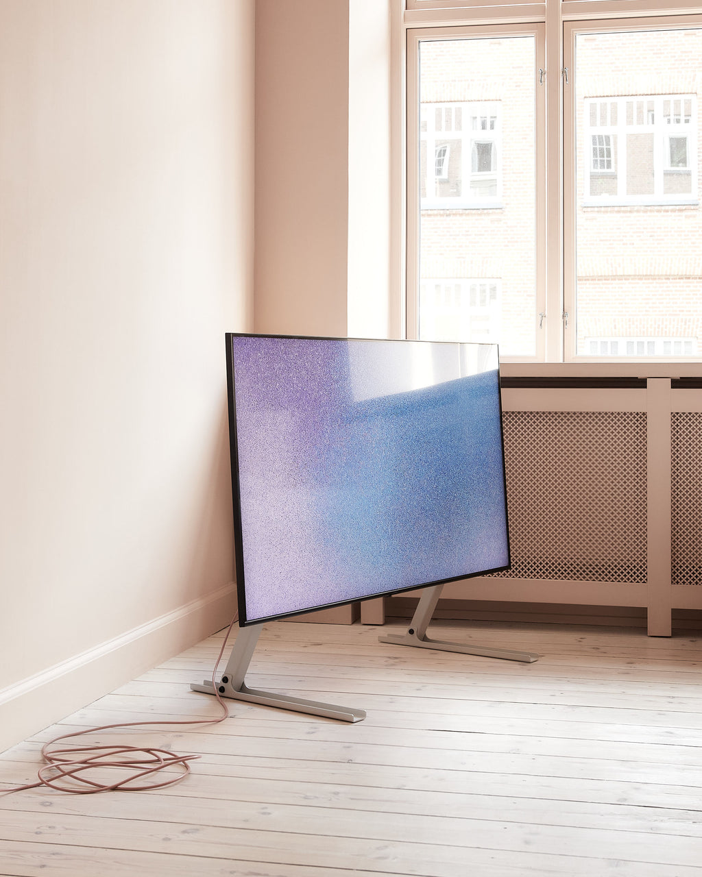 Pedestal Bendy Low Stand TV Stands 005 Dusty Rose