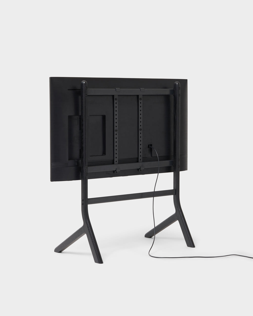 Pedestal Hopper TV Stands 011 Black Oak