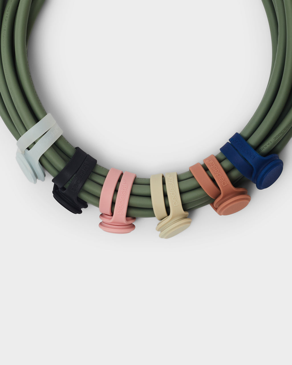 Pedestal Magnetic Cable Ties Cable Managers 019 Mossy Green