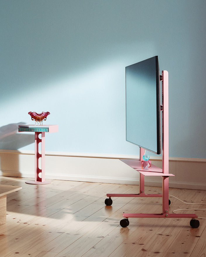Pedestal Straight Rollin' Stands W/ Wheels 015 Bubble Gum